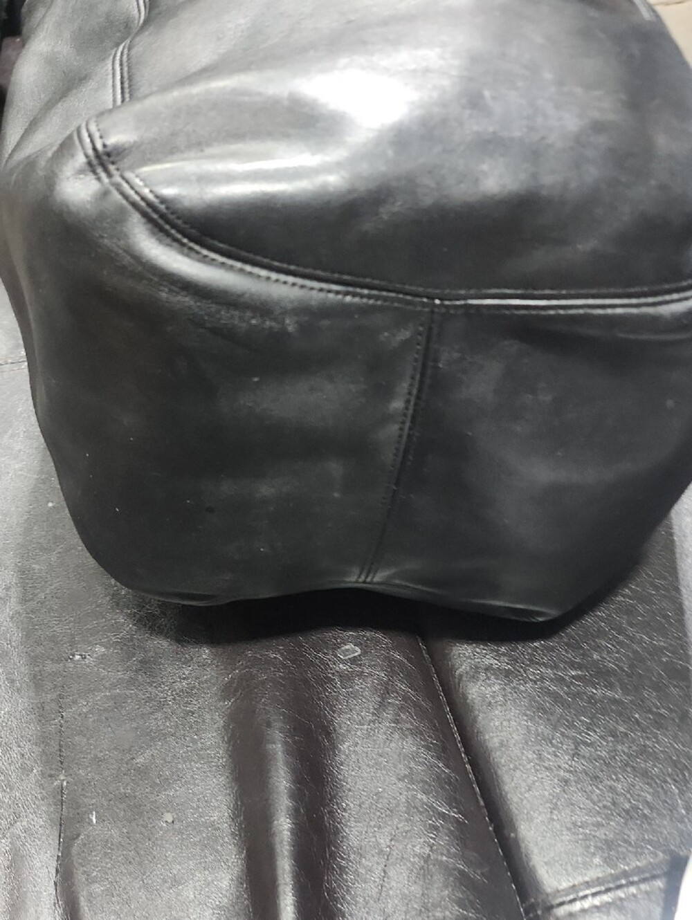 4082 Vintage 90 Coach Made In Usa Black Leather Soho Duffle Shoulder Bag Tote - Picture 5 of 16
